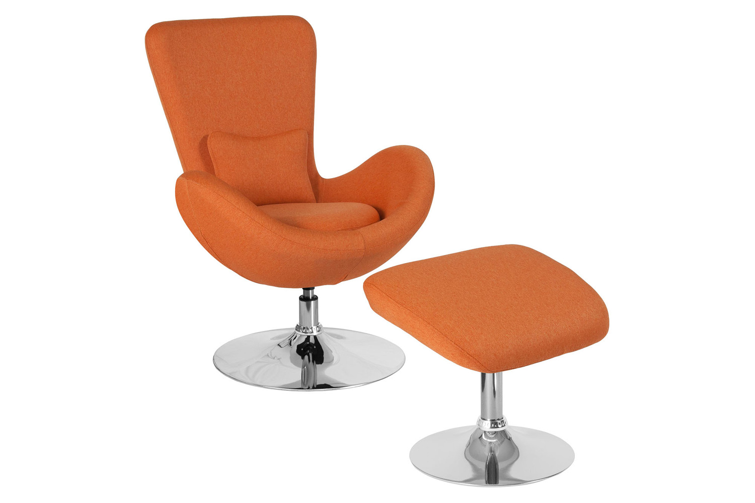 BLNK - Egg Series Fabric Side Reception Chair with Ottoman