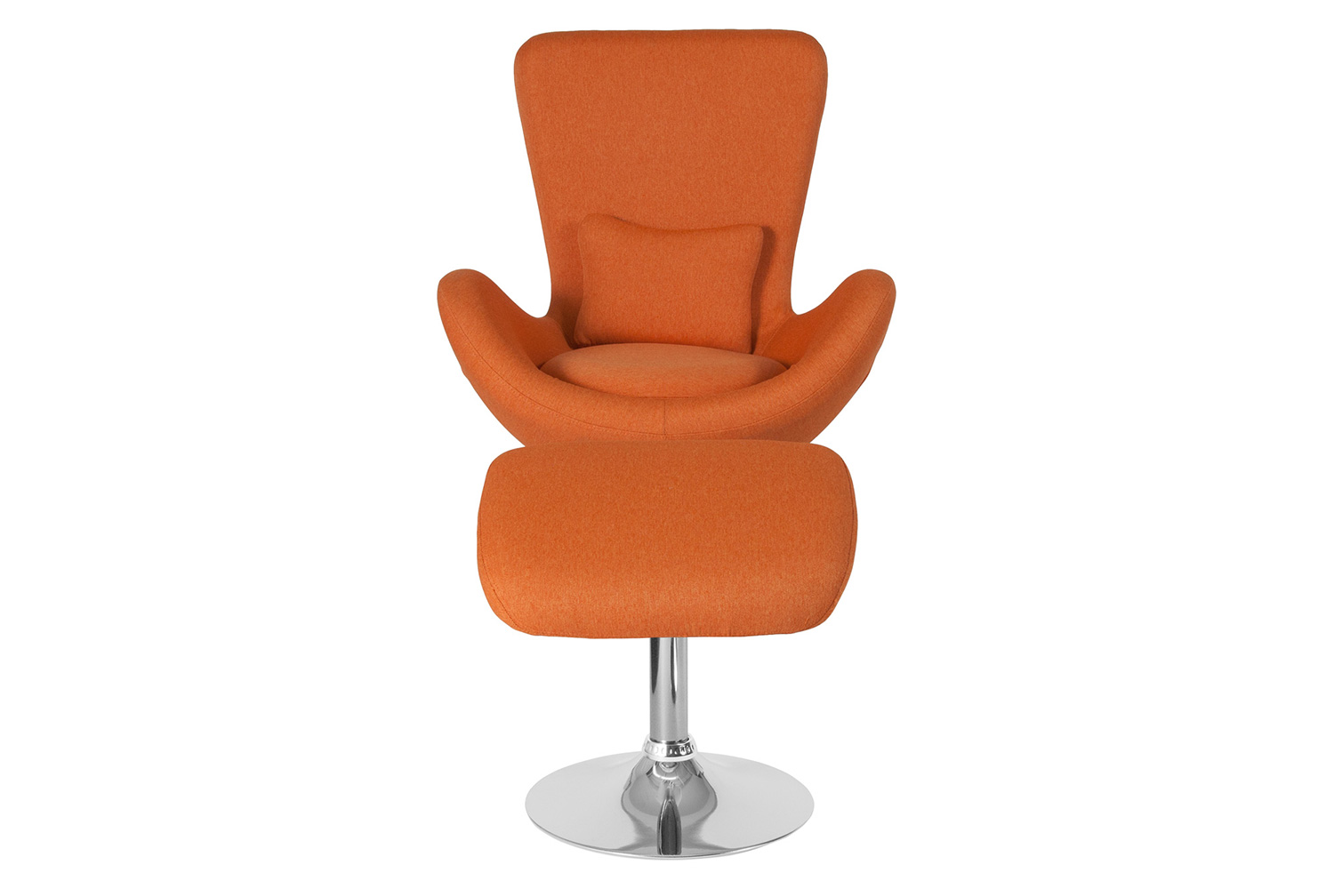BLNK Egg Series Fabric Side Reception Chair with Ottoman - Orange