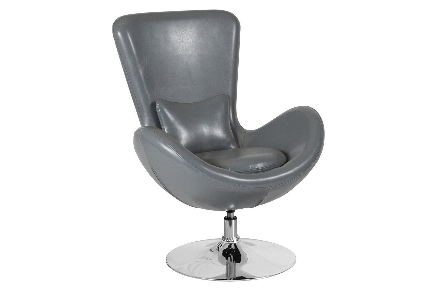 BLNK Egg Series LeatherSoft Side Reception Chair - Gray
