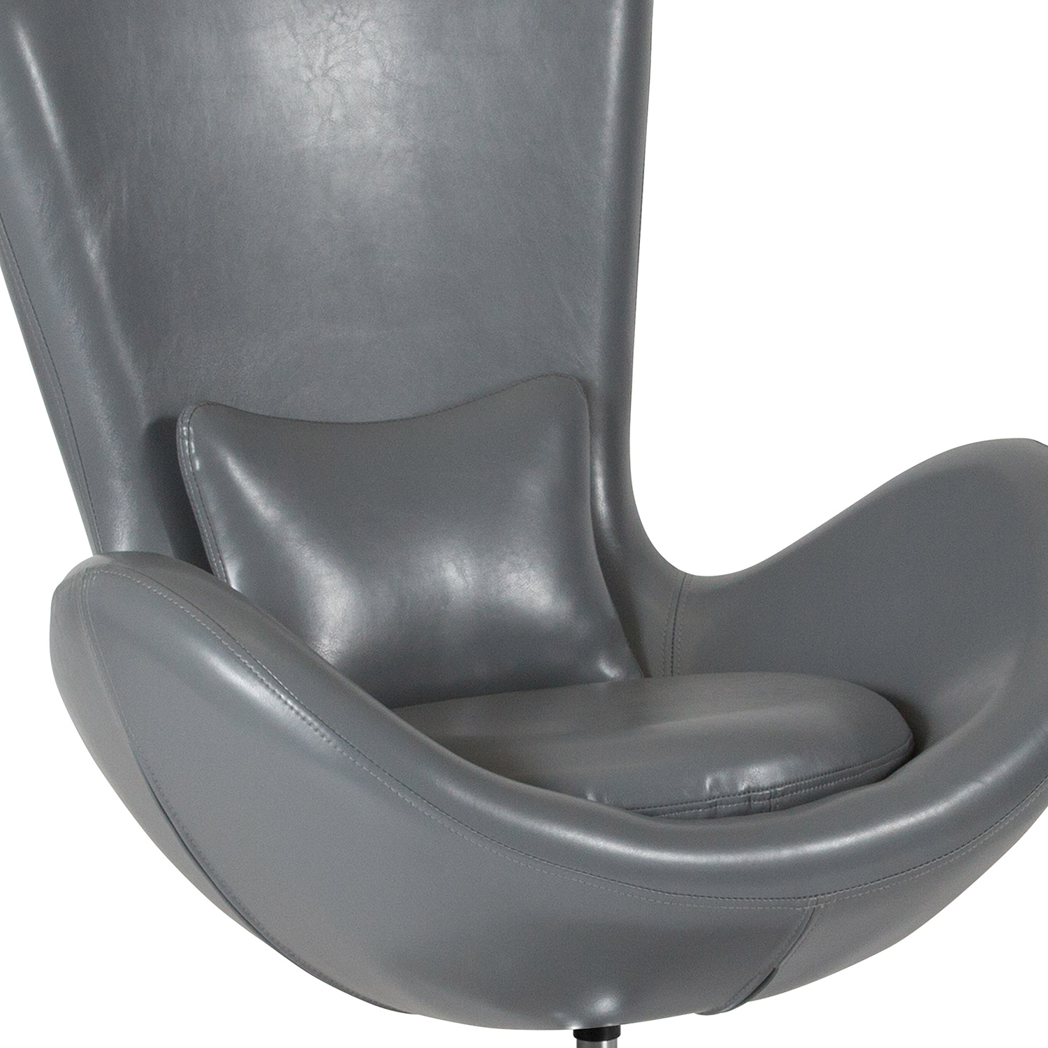 BLNK Egg Series LeatherSoft Side Reception Chair - Gray