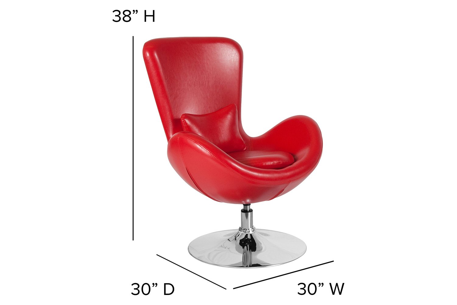 BLNK Egg Series LeatherSoft Side Reception Chair - Red