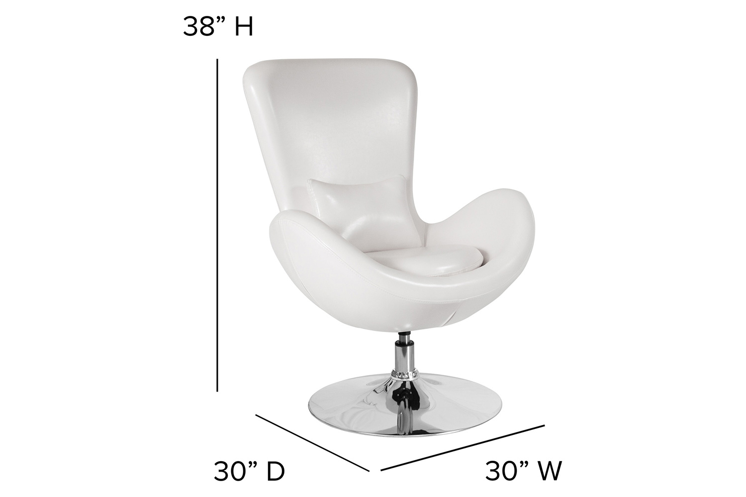 BLNK Egg Series LeatherSoft Side Reception Chair - White