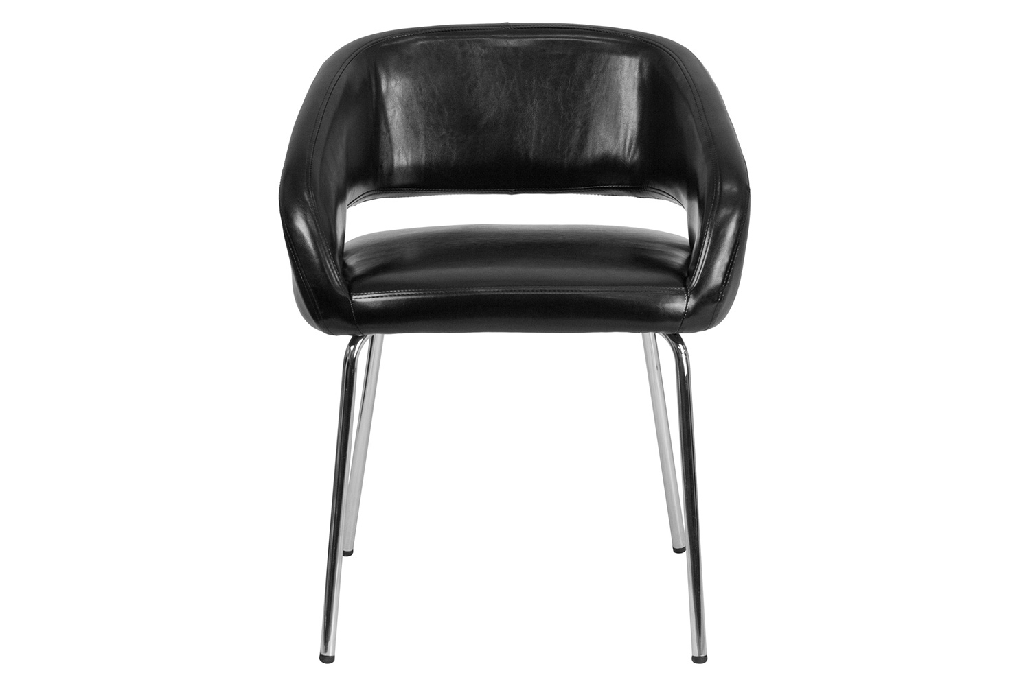 BLNK Fusion Series LeatherSoft Side Reception Chair - Black
