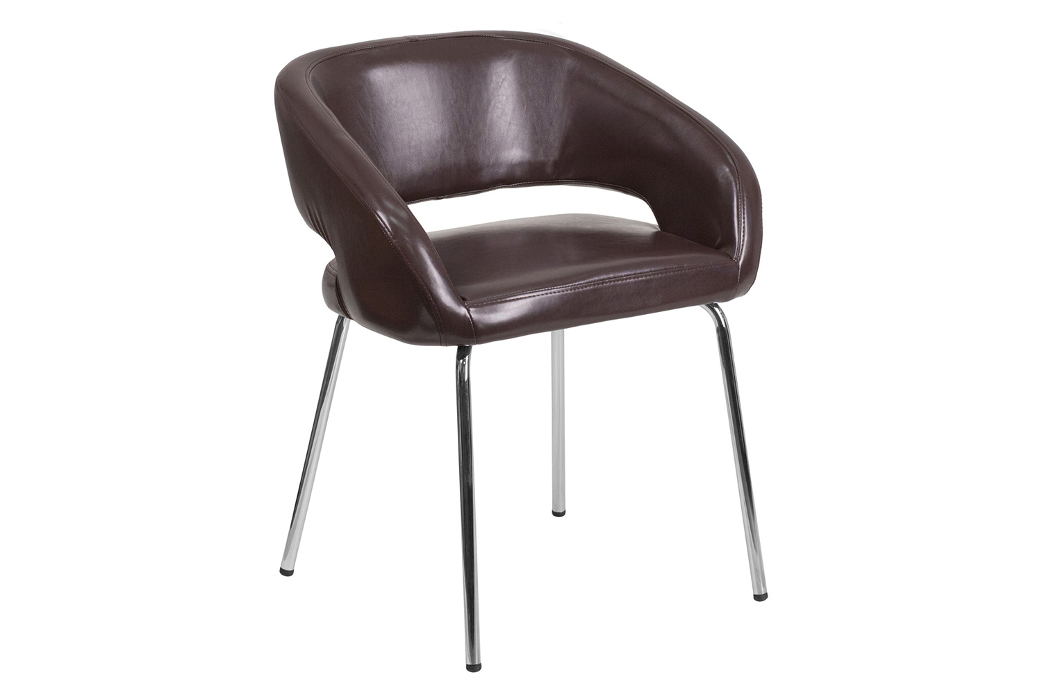 BLNK Fusion Series LeatherSoft Side Reception Chair - Brown