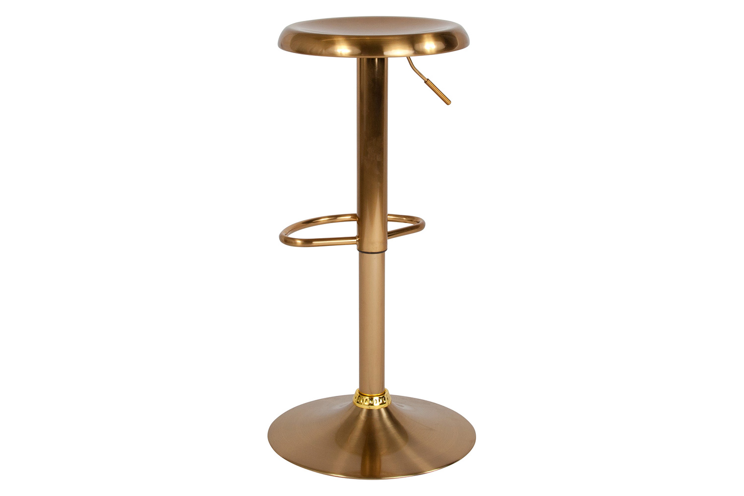 BLNK Madrid Series Adjustable Height Retro Bar Stool - Gold