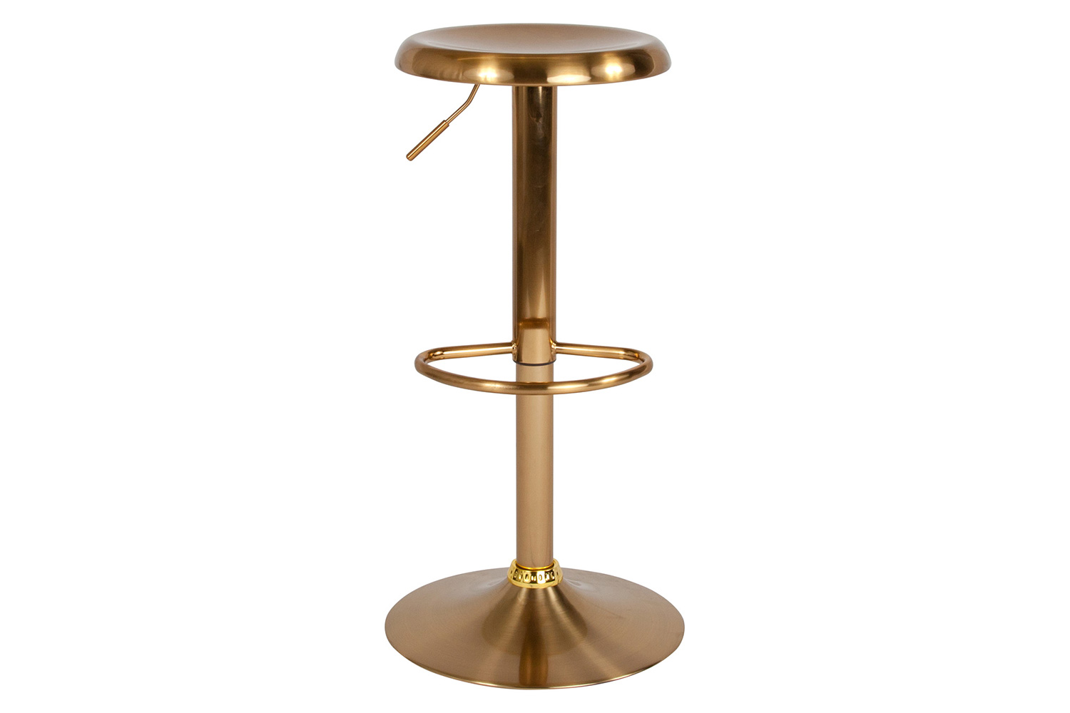 BLNK Madrid Series Adjustable Height Retro Bar Stool - Gold