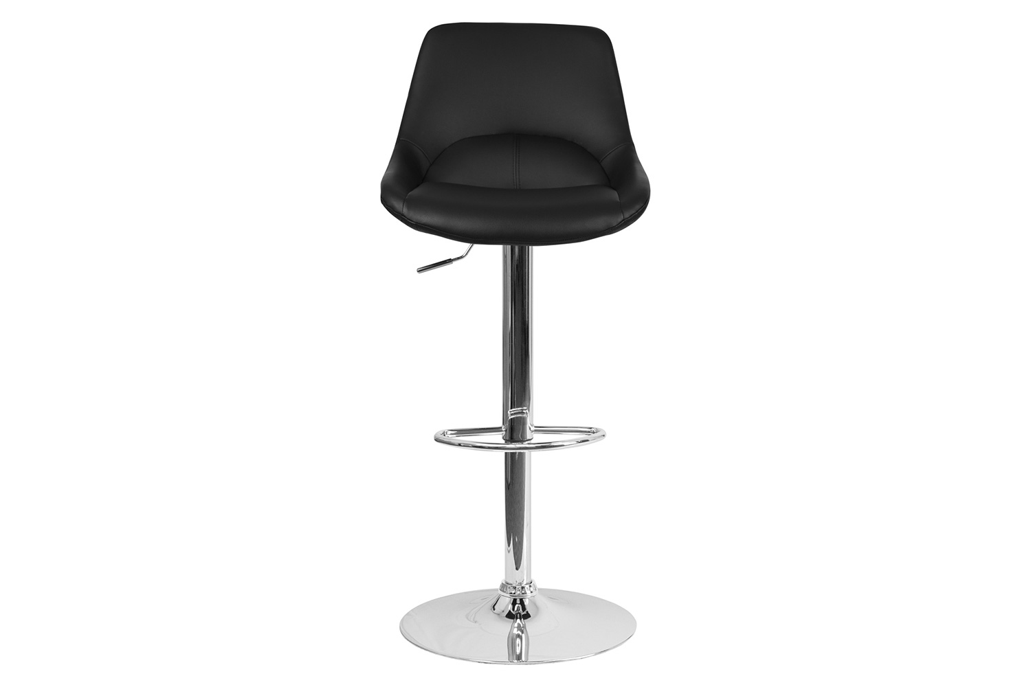 BLNK Contemporary Vinyl Adjustable Height Bar Stool with Chrome Base - Black