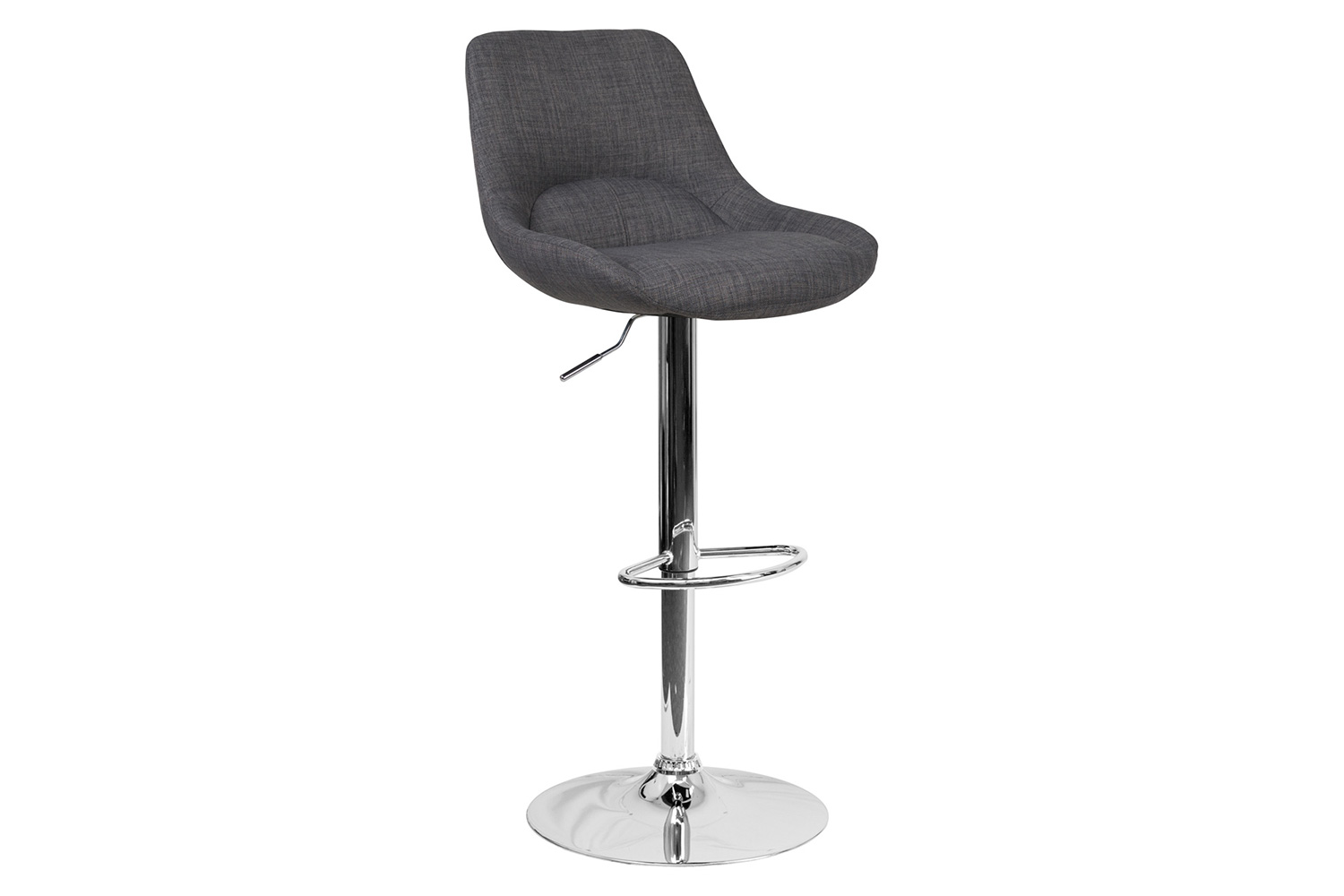 BLNK - Contemporary Fabric Adjustable Height Bar Stool with Chrome Base