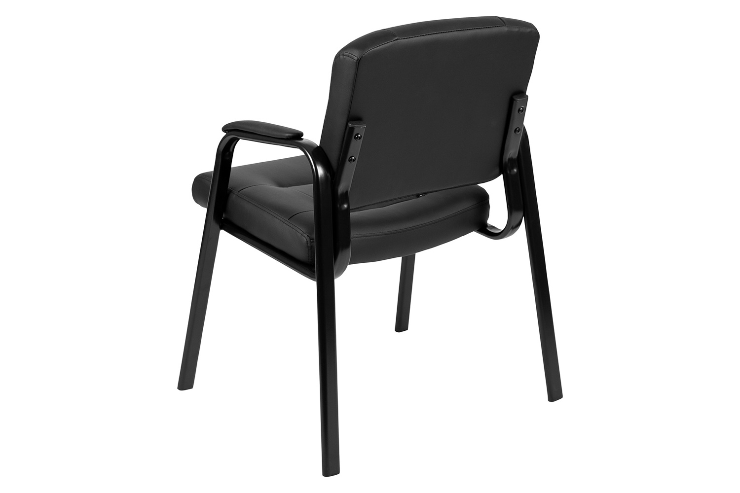 BLNK - Darwin Flash Fundamentals Black LeatherSoft Executive Reception Chair with Black Metal Frame, BIFMA Certified
