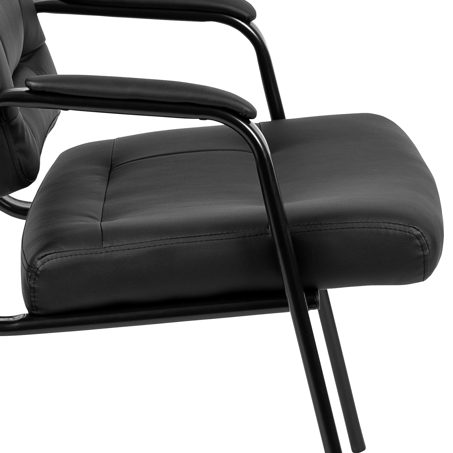 BLNK - Darwin Flash Fundamentals Black LeatherSoft Executive Reception Chair with Black Metal Frame, BIFMA Certified