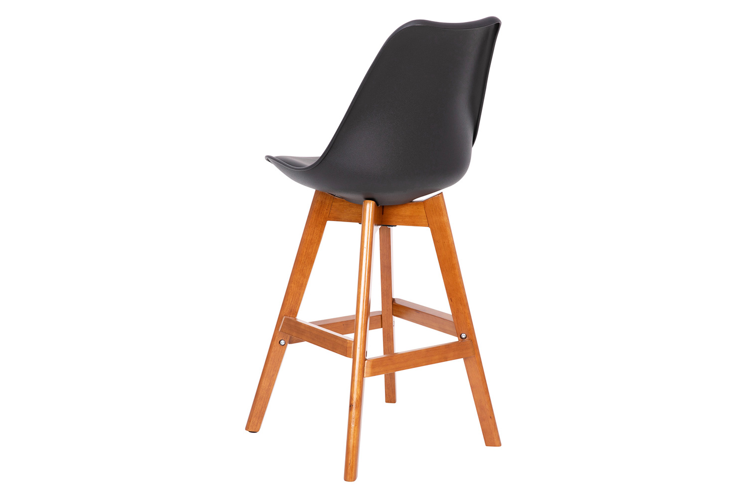 BLNK Dana Commercial LeatherSoft Modern Counter Stools with Plastic Backrest and Padded Seat Set of 2 - Black