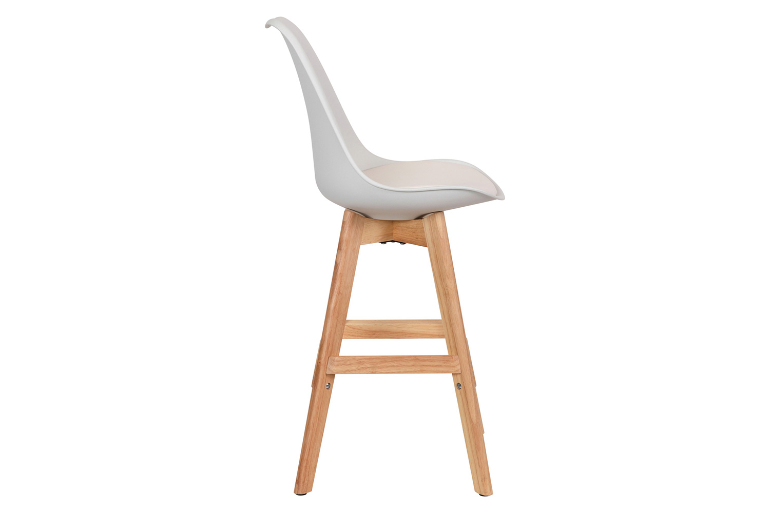 BLNK Dana Commercial LeatherSoft Modern Counter Stools with Plastic Backrest and Padded Seat Set of 2 - White