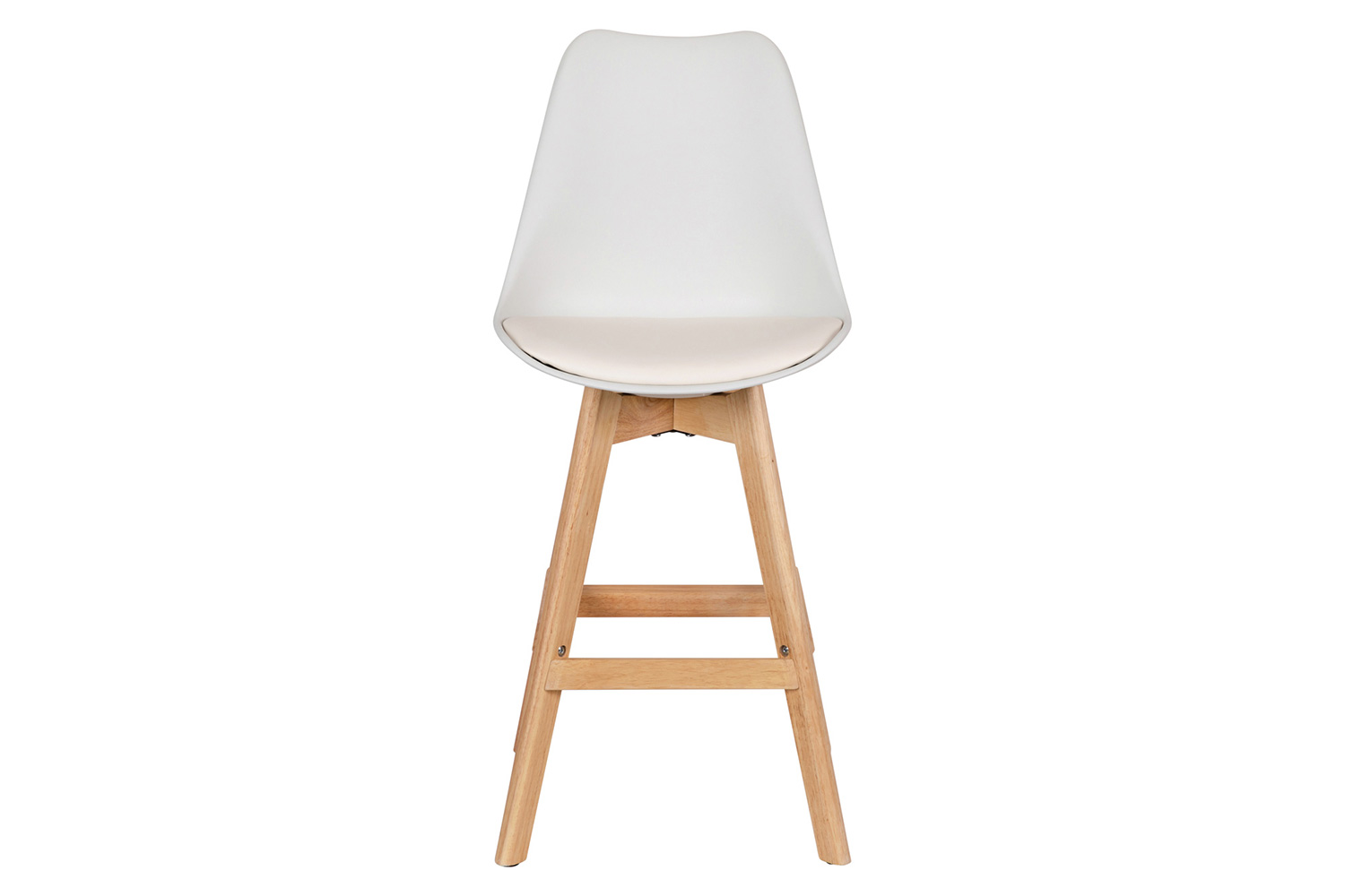 BLNK Dana Commercial LeatherSoft Modern Counter Stools with Plastic Backrest and Padded Seat Set of 2 - White