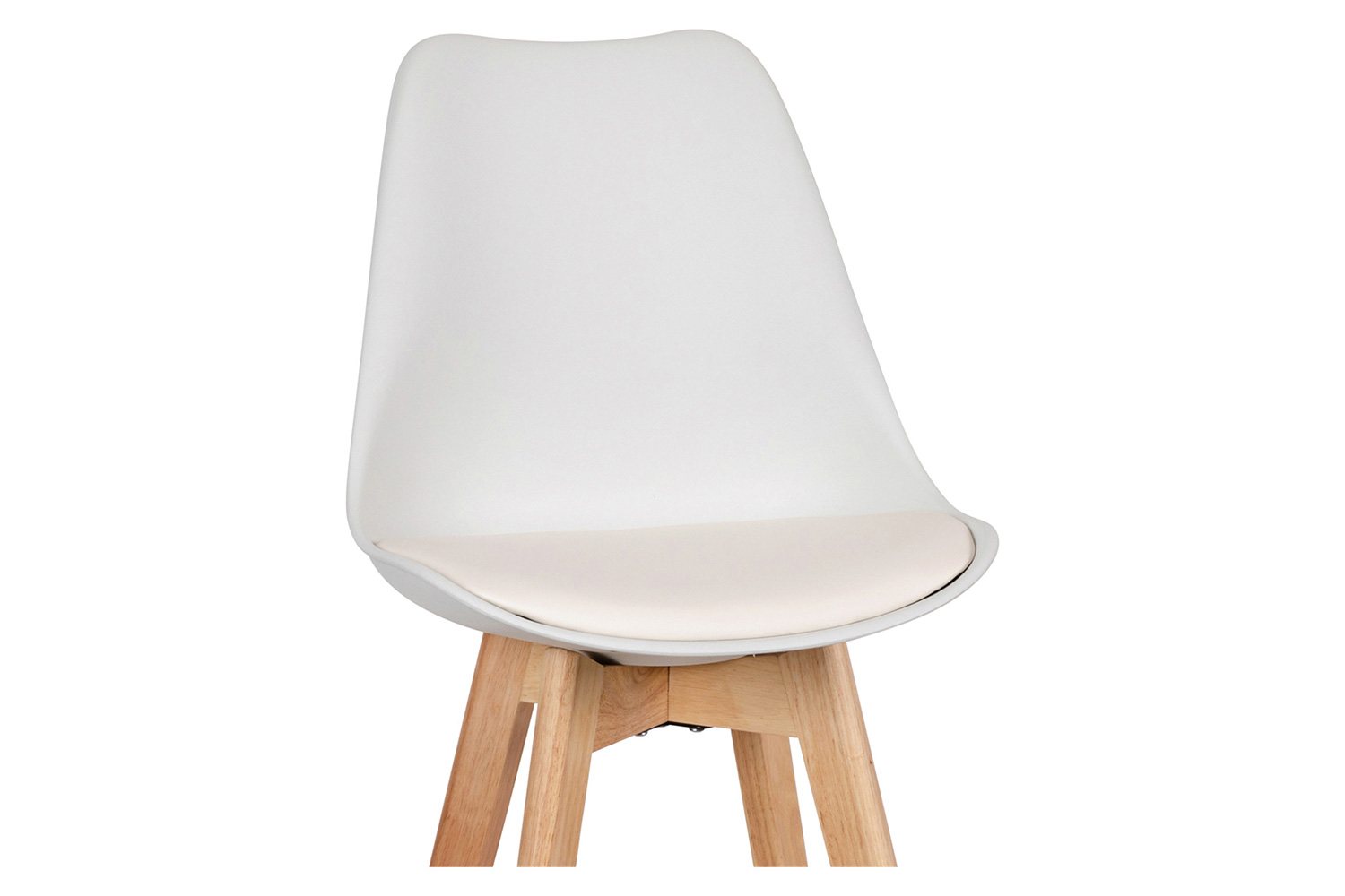BLNK Dana Commercial LeatherSoft Modern Counter Stools with Plastic Backrest and Padded Seat Set of 2 - White