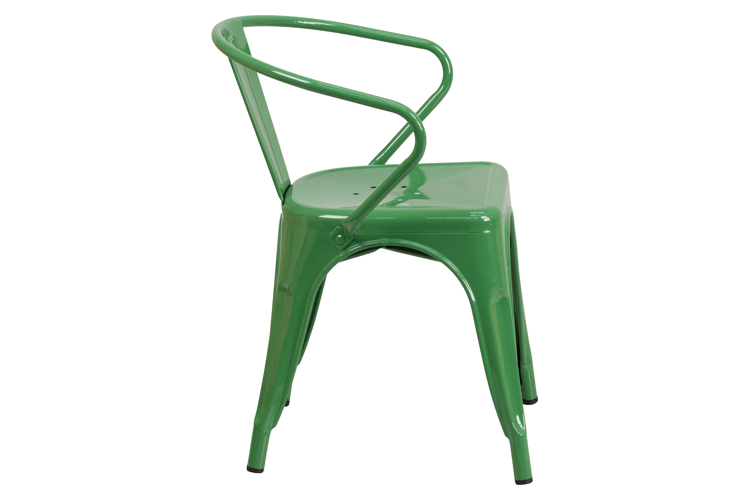 BLNK Luna Commercial Metal Indoor-Outdoor Chair with Arms - Green