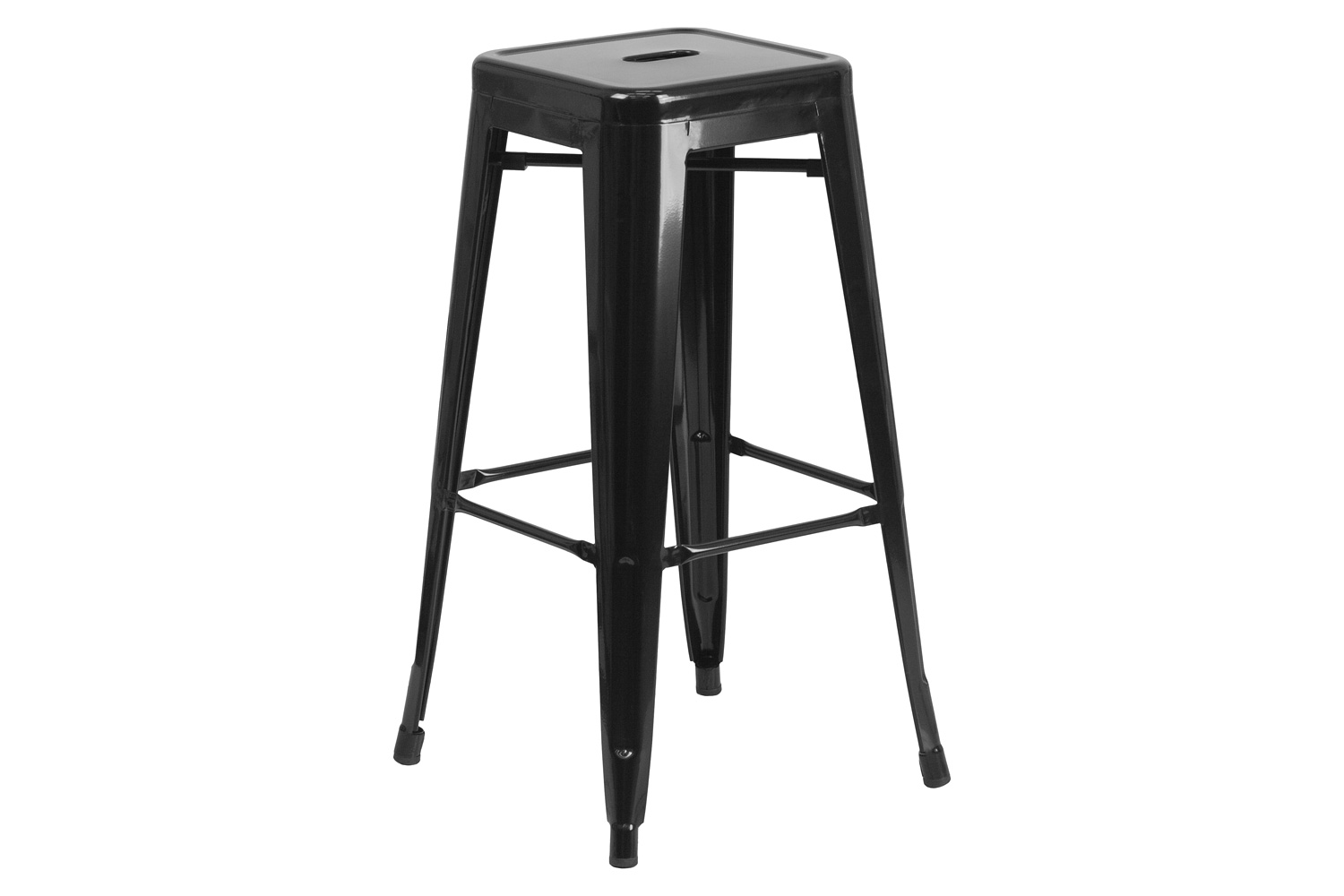 BLNK - Kai Commercial Metal Backless Indoor-Outdoor Bar Stool with Square Seat