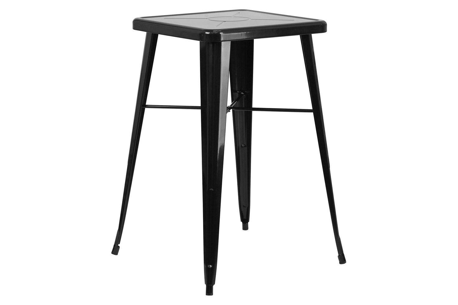 BLNK - Aaron Commercial Square Metal Indoor-Outdoor Bar Height Table