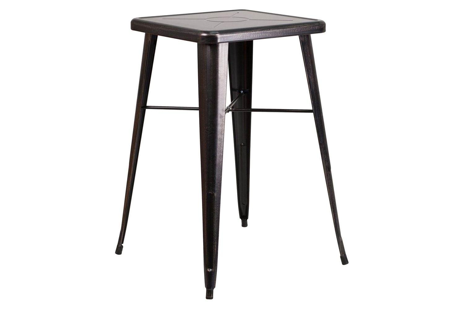 BLNK - Aaron Commercial Square Metal Indoor-Outdoor Bar Height Table