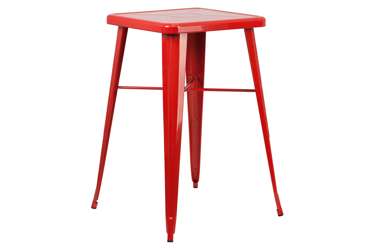 BLNK - Aaron Commercial Square Metal Indoor-Outdoor Bar Height Table