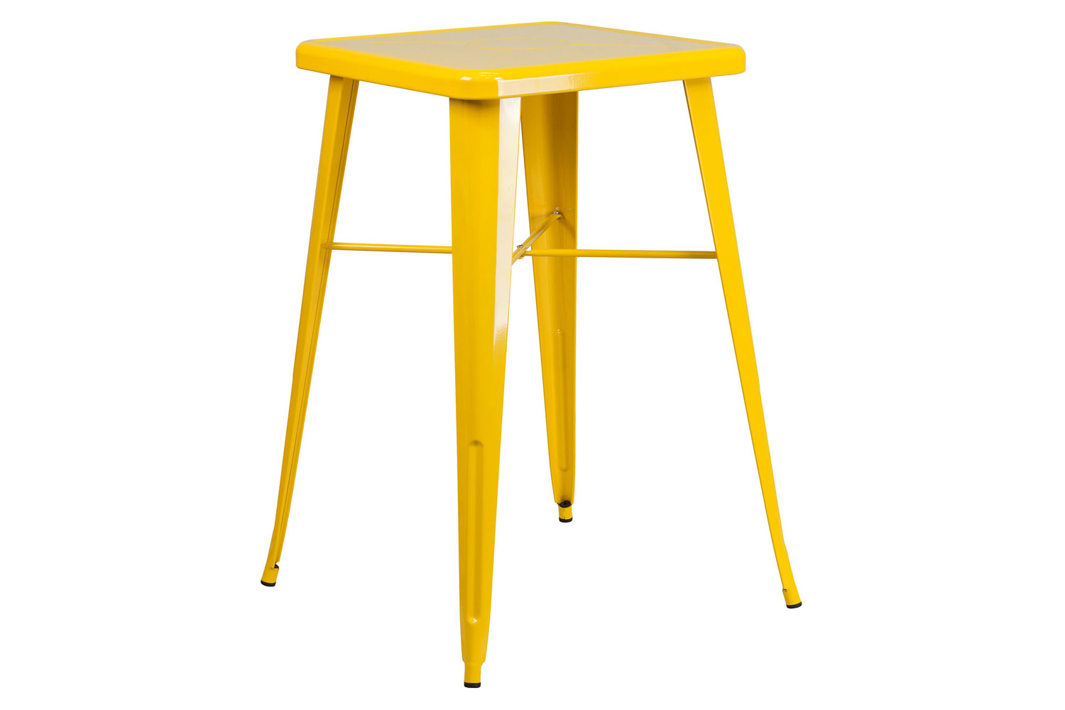 BLNK - Aaron Commercial Square Metal Indoor-Outdoor Bar Height Table