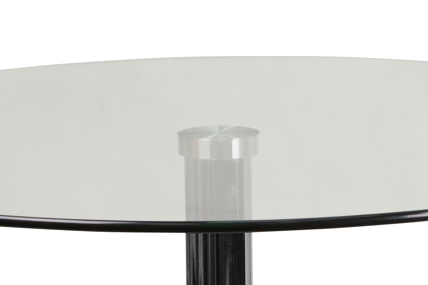 BLNK Hills Round Glass Table with Chrome Base - 31.5"D x 29"H