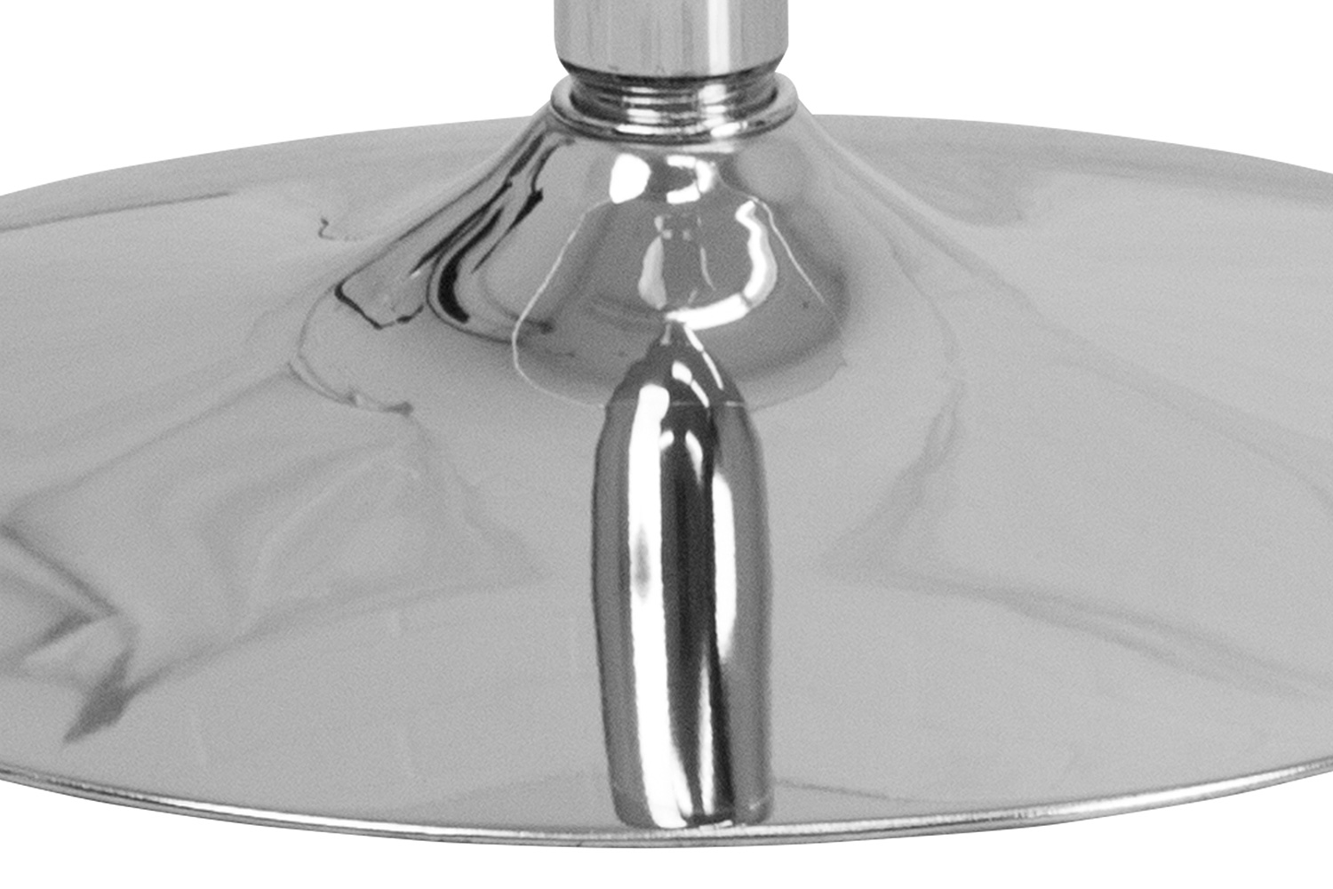 BLNK Hills Round Glass Table with Chrome Base - 39.25"D x 29"H