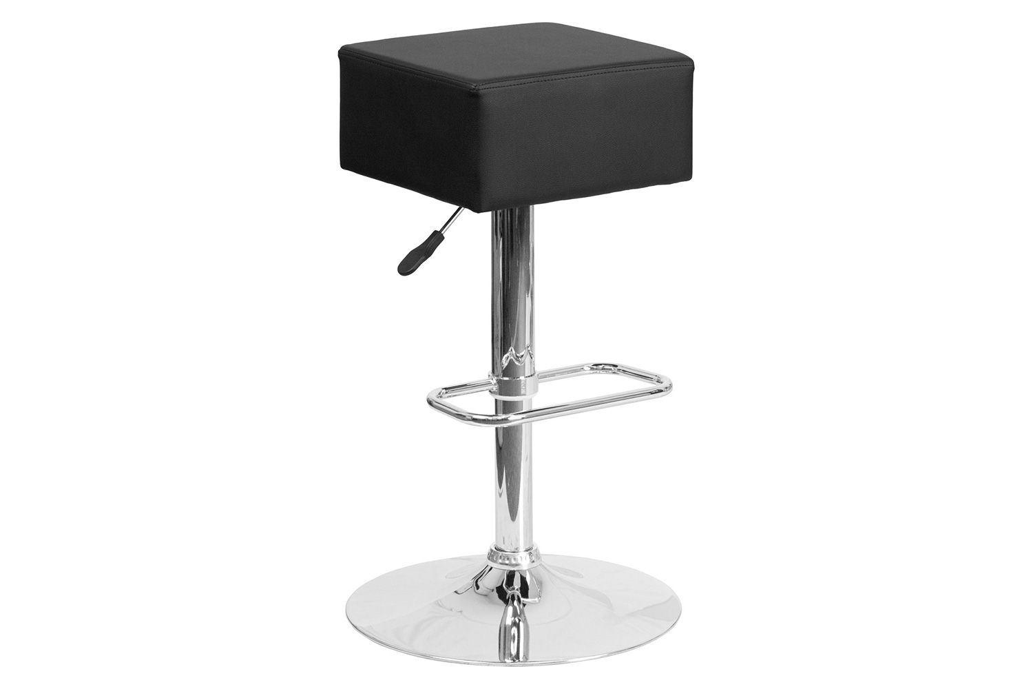 BLNK - Farley Vinyl Adjustable Height Bar Stool with Square Seat and Chrome Base