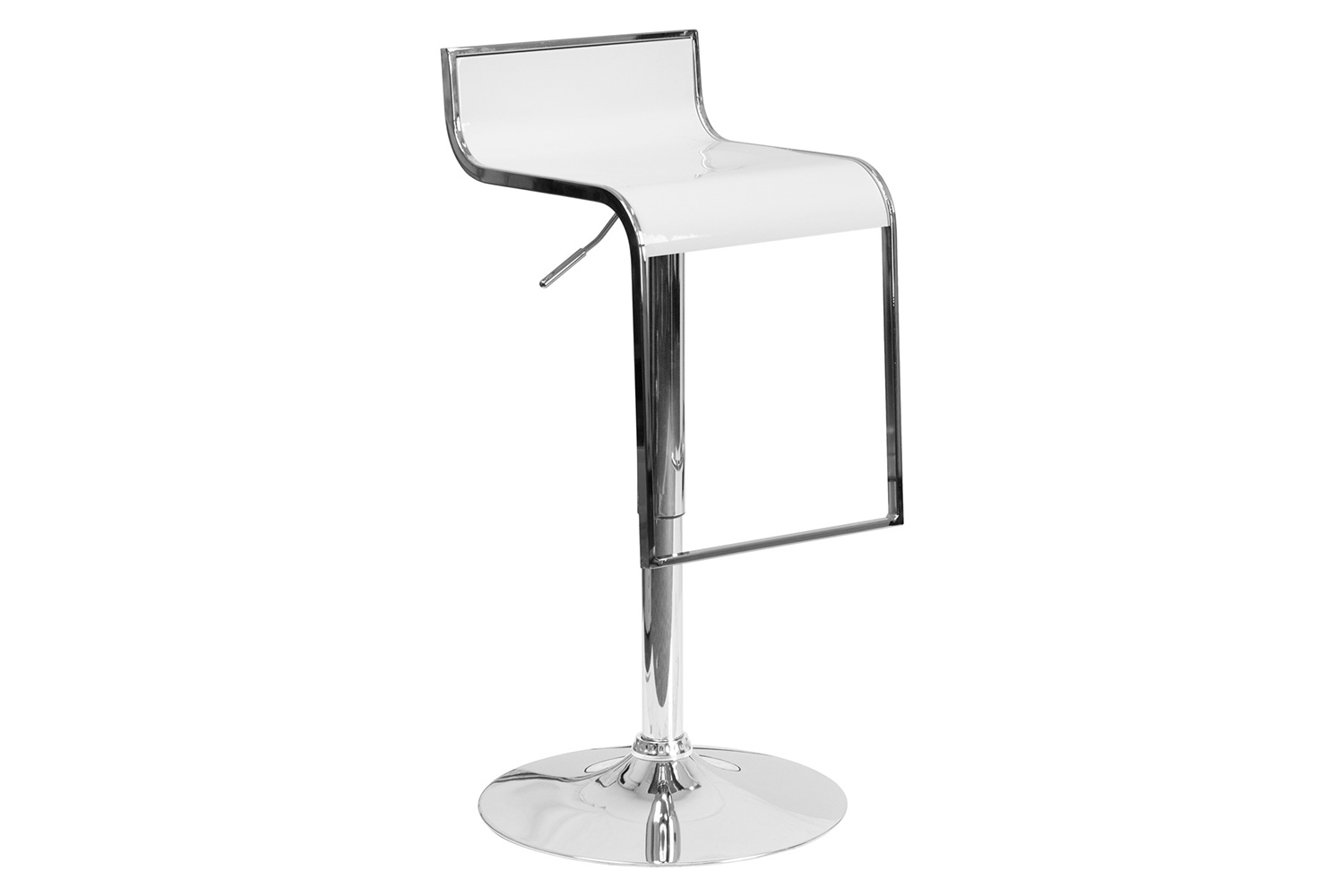 BLNK - Contemporary Plastic Adjustable Height Bar Stool with Chrome Drop Frame