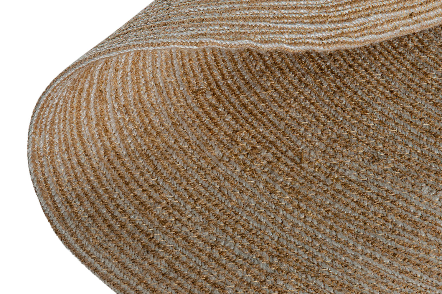 BLNK - Kelsey Round Braided Design Natural Jute and Polyester Blend Indoor Area Rug