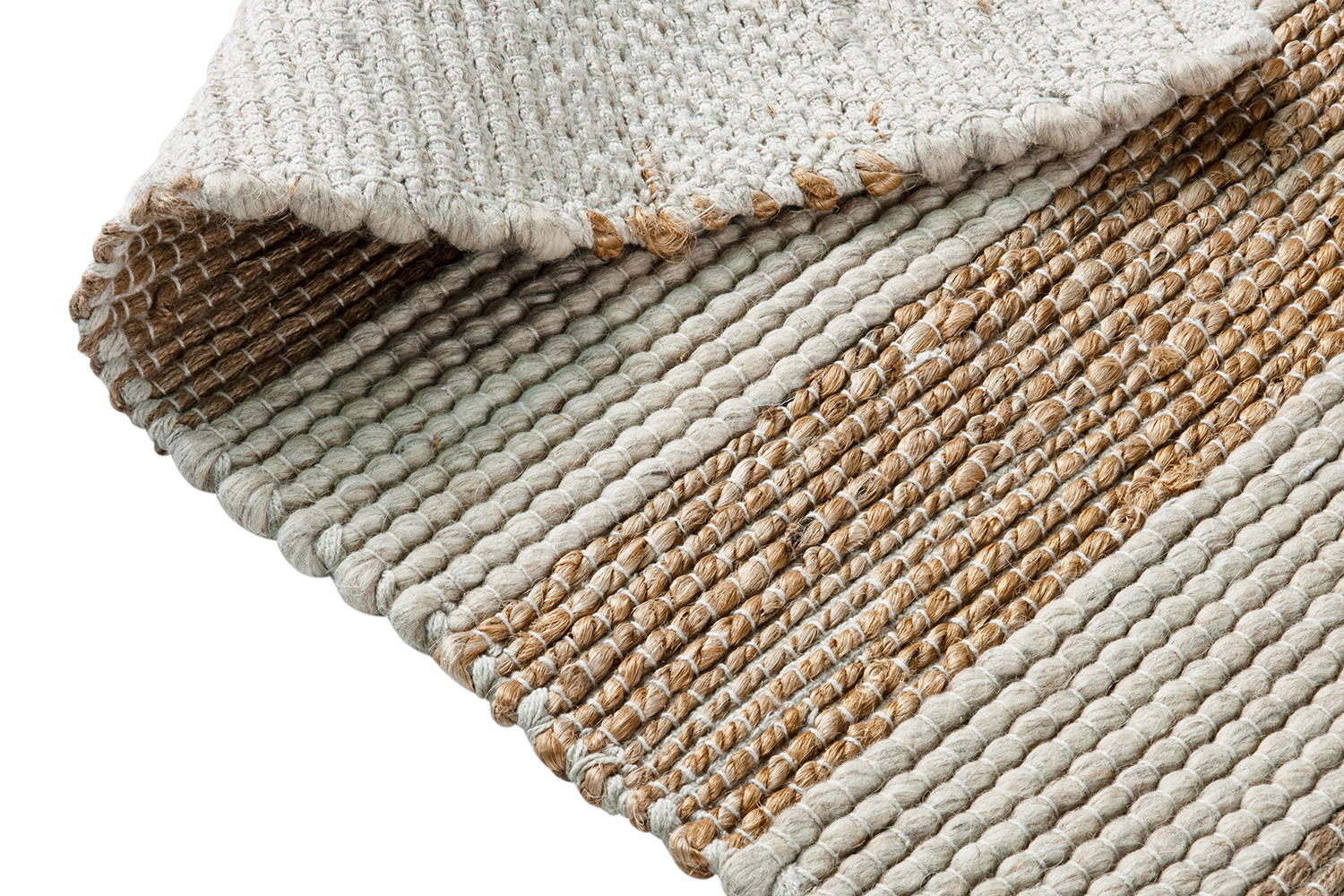 BLNK - Mariah Hand Woven Striped Jute Blend Area Rug in Natural Tones