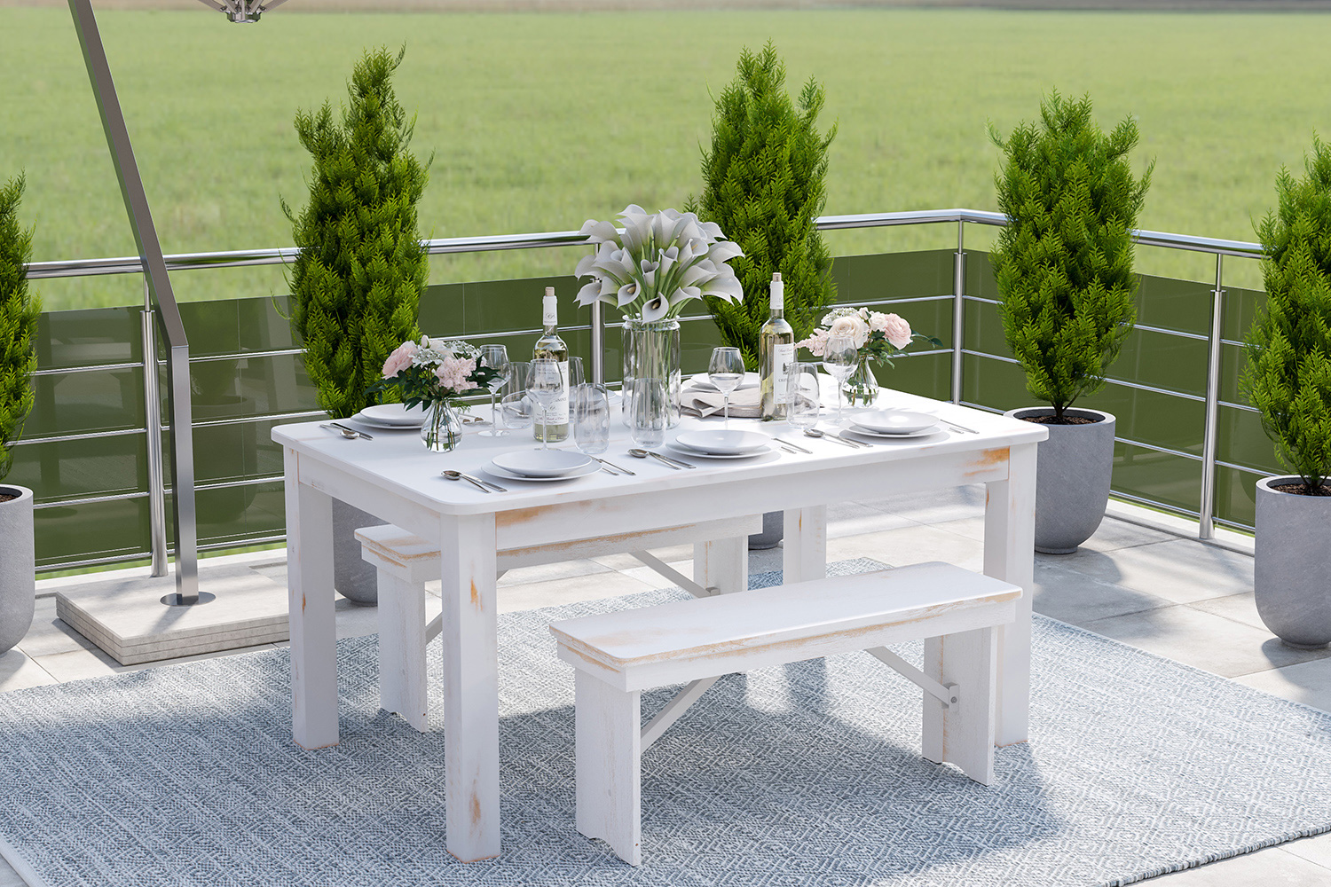 BLNK Abbott Hand Woven Indoor-Outdoor Diamond Pattern Area Rug - Gray, 8'W x 10'L