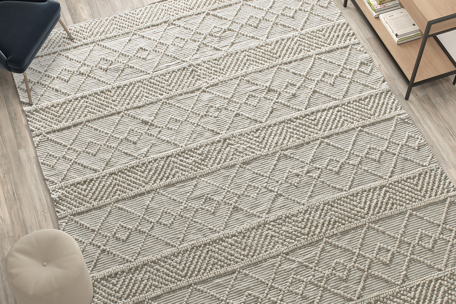BLNK Melissa Geometric Hand Woven Area Rug - Ivory, 8'W x 10'L