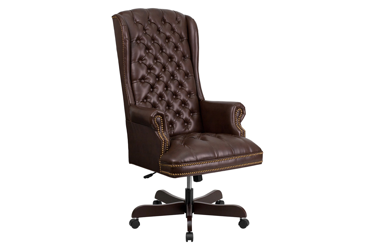 BLNK - Turner LeatherSoft High-Back Traditional Fully Tufted Executive Swivel Ergonomic Office Chair with Arms