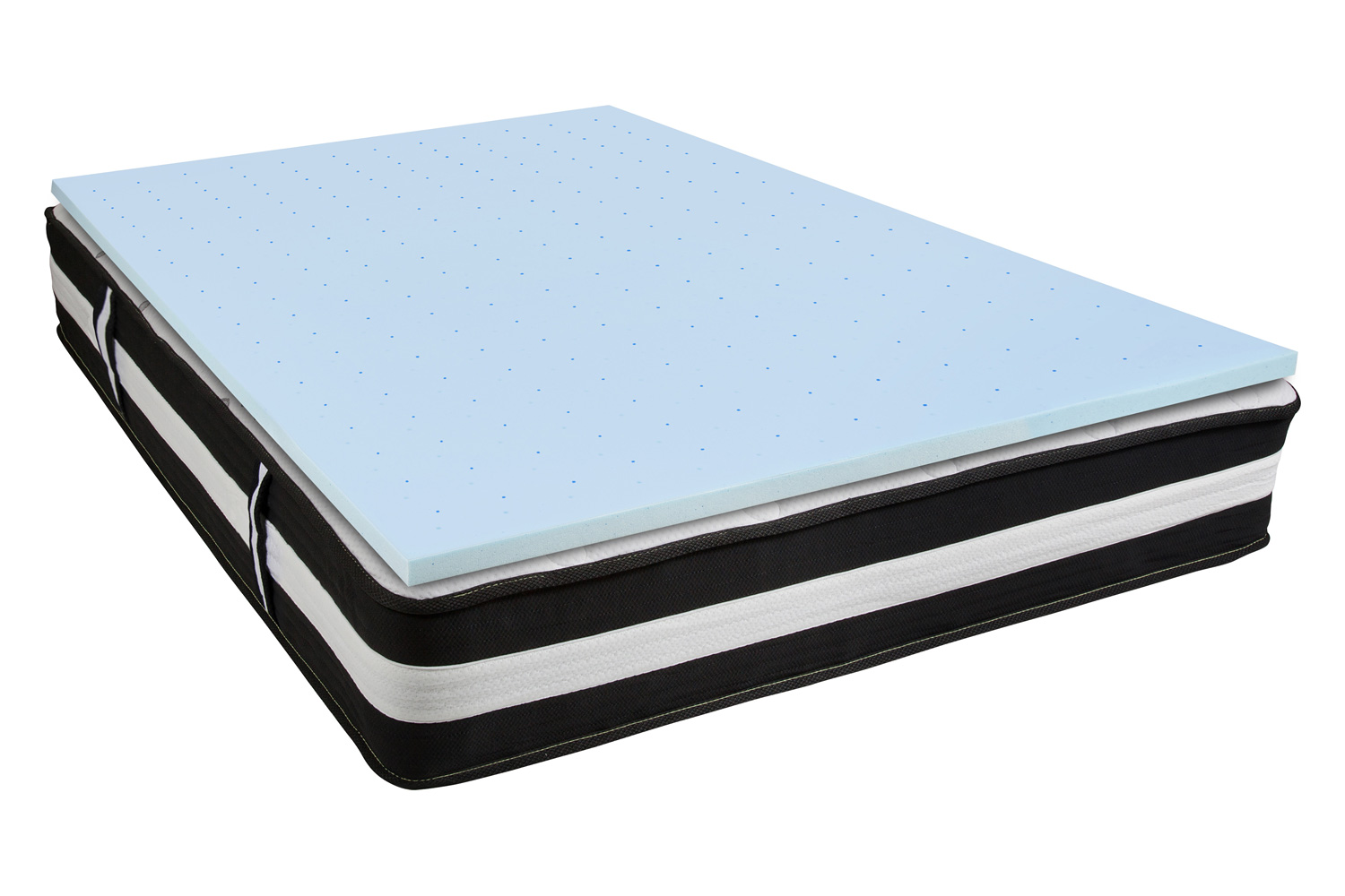 BLNK Capri Comfortable Sleep 12" Foam Pocket Spring Mattress and 2" Gel Memory Foam Topper Bundle - Queen Size
