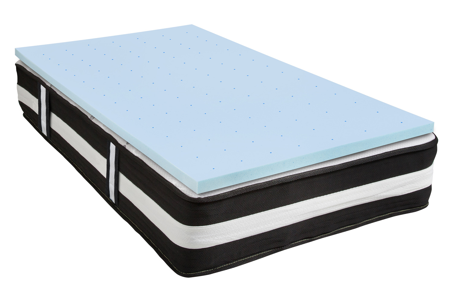 BLNK Capri Comfortable Sleep 12" Foam Pocket Spring Mattress and 2" Gel Memory Foam Topper Bundle - Twin Size
