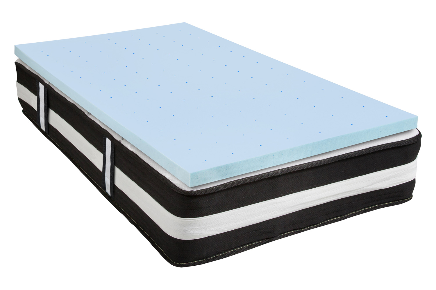 BLNK Capri Comfortable Sleep 12" Foam Pocket Spring Mattress and 3" Gel Memory Foam Topper Bundle - Twin Size