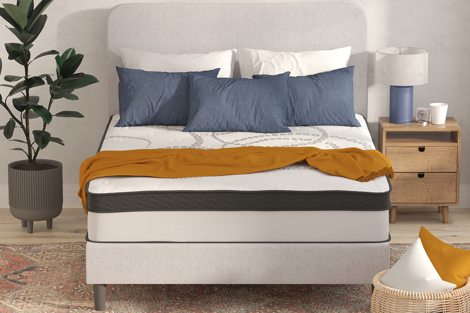 BLNK Capri Comfortable Sleep 12" Hybrid Pocket Spring Mattress - Queen Size