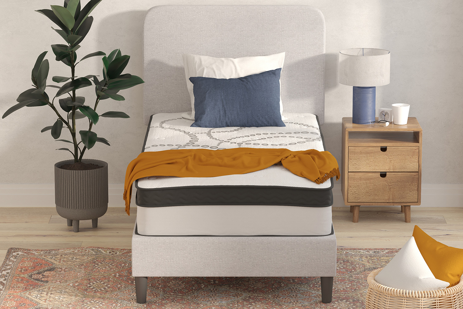 BLNK Capri Comfortable Sleep 12" Hybrid Pocket Spring Mattress - Twin Size