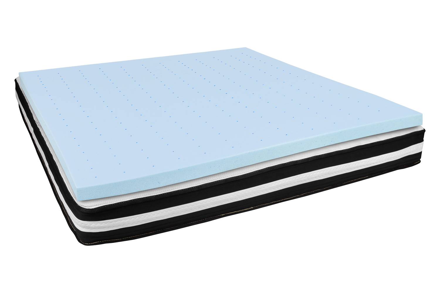 BLNK Capri Comfortable Sleep 10" Foam Pocket Spring Mattress and 3" Gel Memory Foam Topper Bundle - King Size