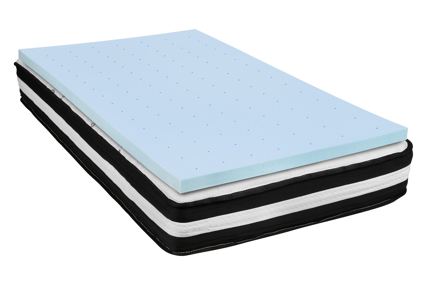 BLNK Capri Comfortable Sleep 10" Foam Pocket Spring Mattress and 3" Gel Memory Foam Topper Bundle - Twin Size