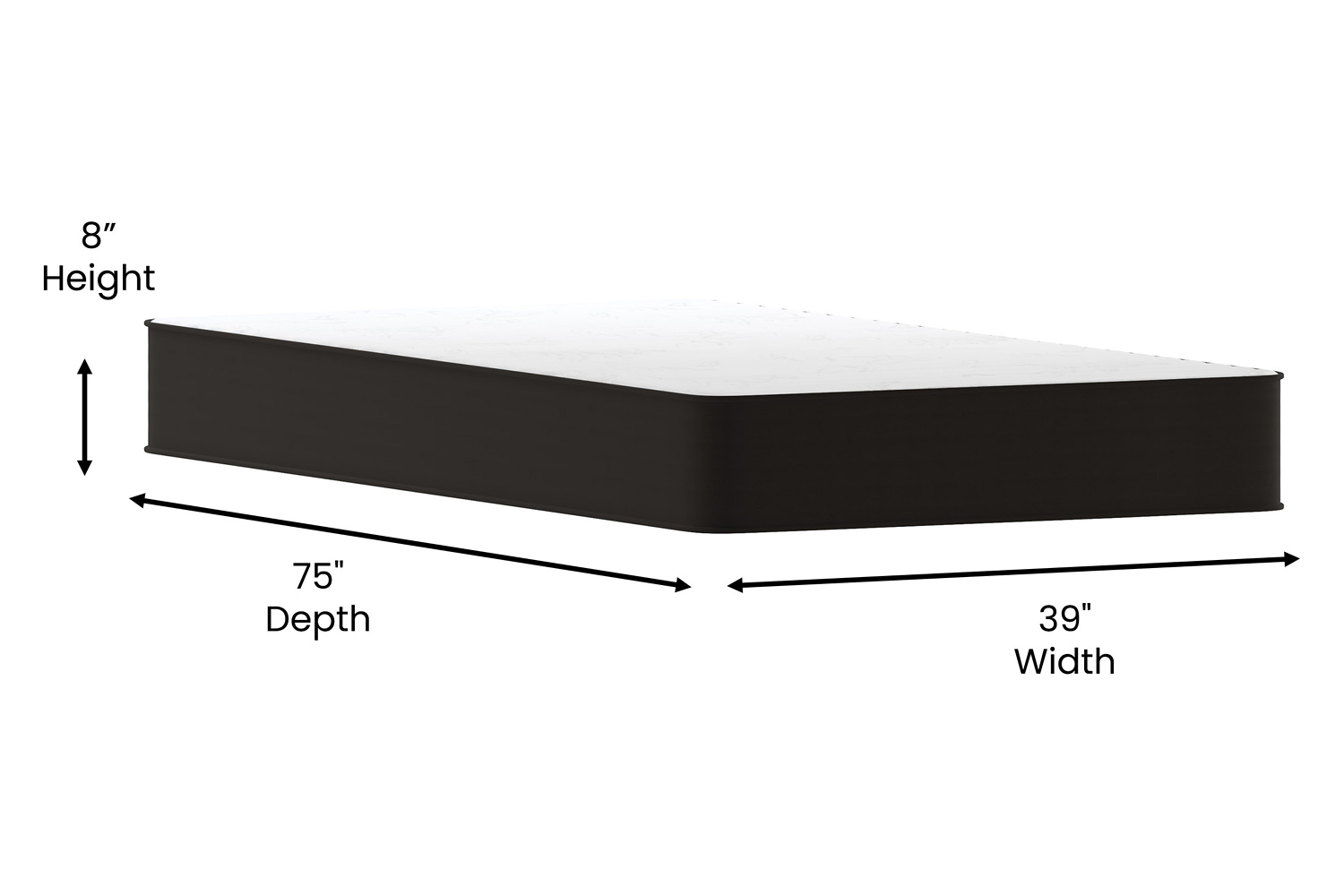 BLNK Capri Comfortable Sleep 8" Foam and Innerspring Hybrid Mattress - Twin Size