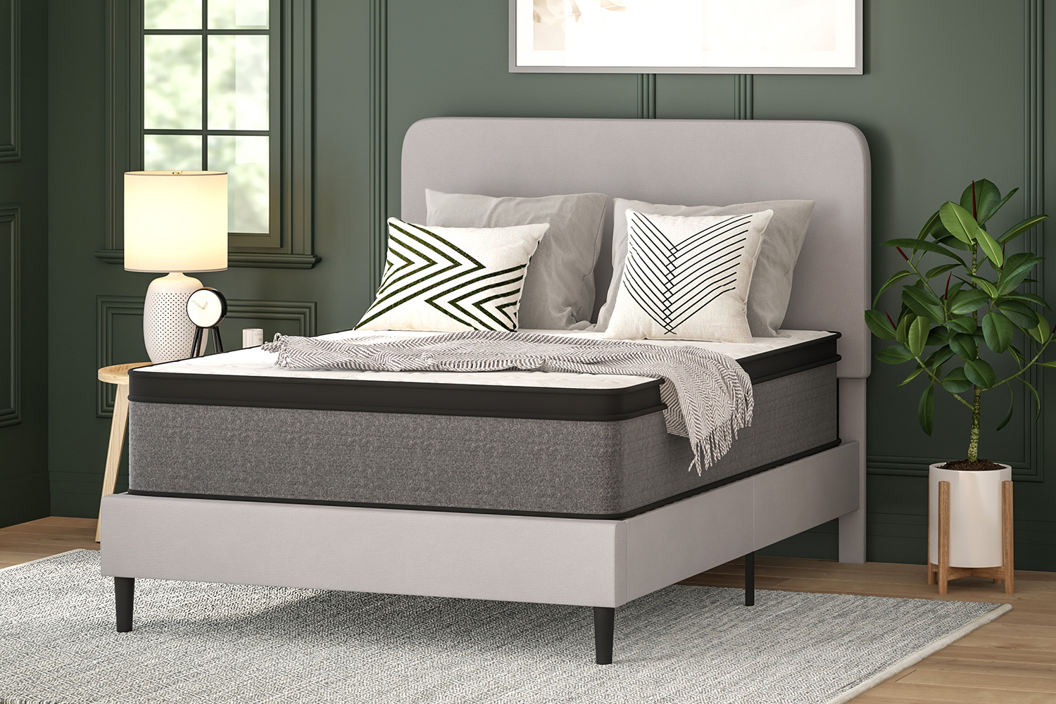 BLNK - Capri Comfortable Sleep Euro Pillow Top 13" Hybrid Pocket Spring Mattress