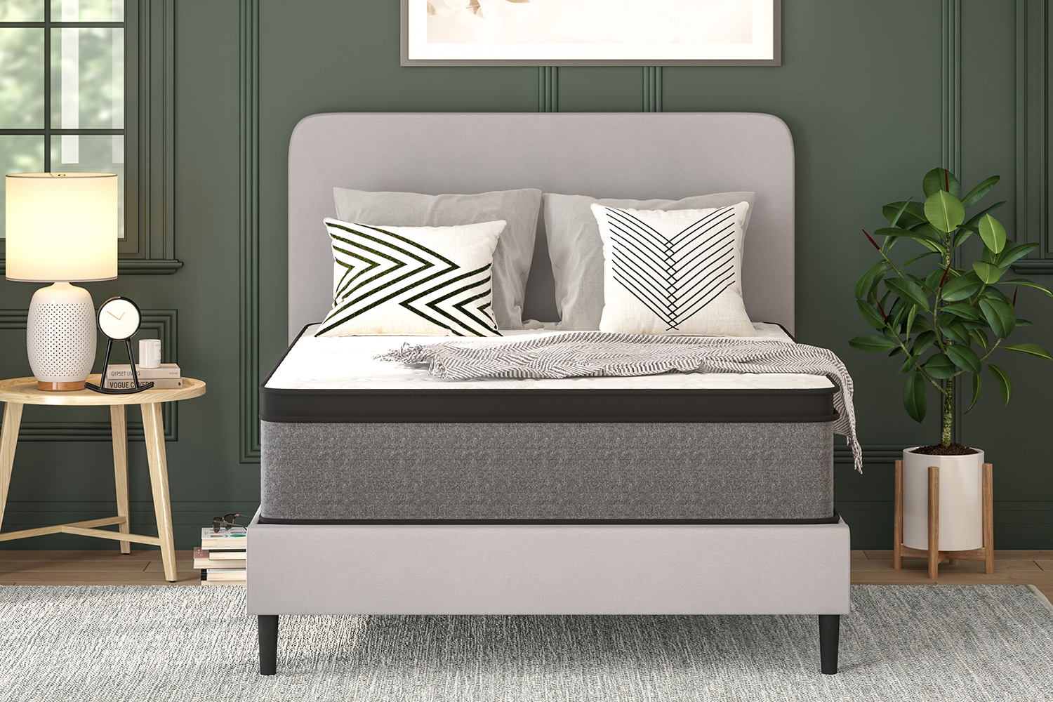 BLNK Capri Comfortable Sleep Euro Pillow Top 13" Hybrid Pocket Spring Mattress - Full Size