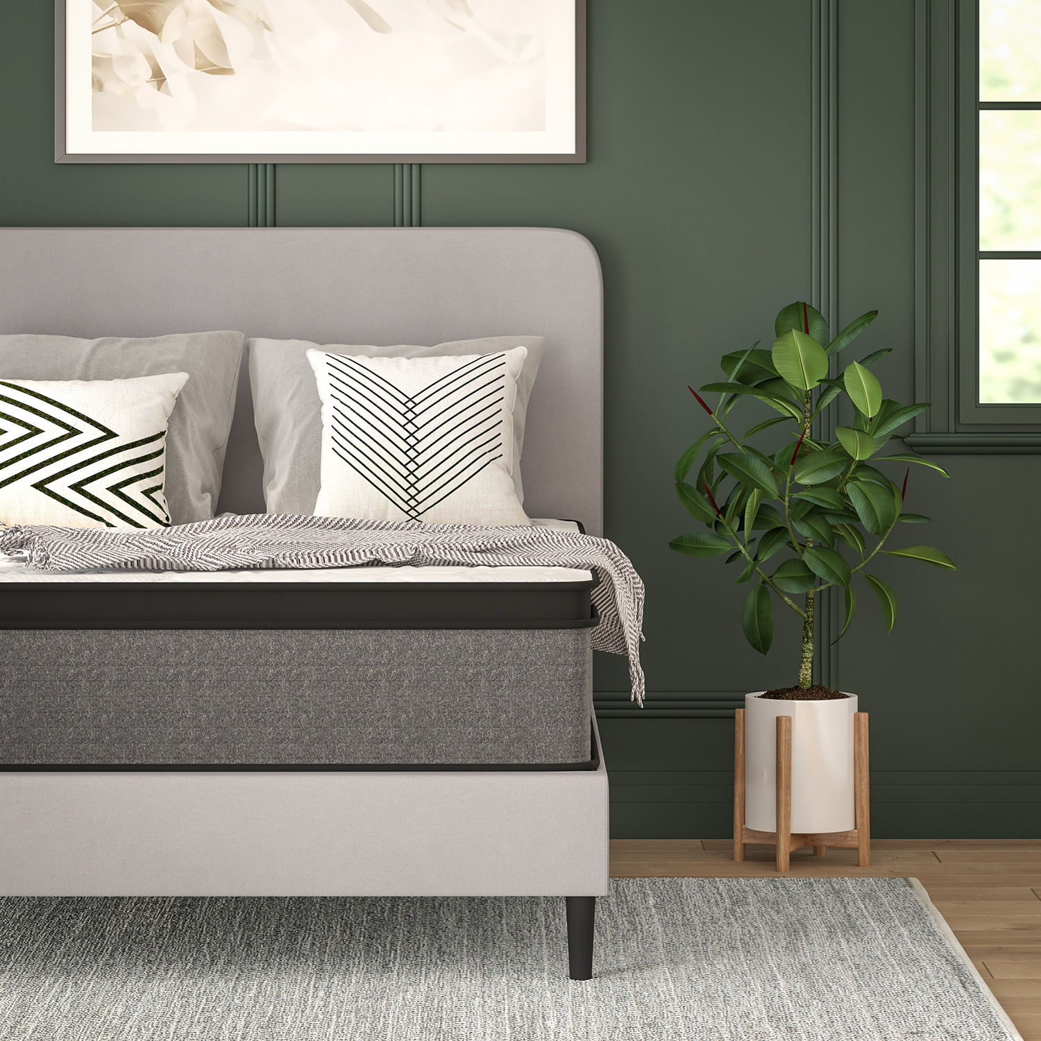 BLNK Capri Comfortable Sleep Euro Pillow Top 13" Hybrid Pocket Spring Mattress - Full Size