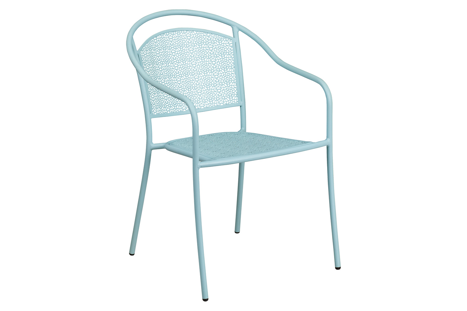 BLNK - Oia Commercial Steel Indoor-Outdoor Patio Arm Chair with Round Back