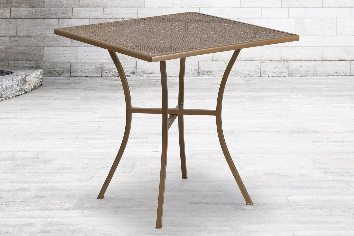 BLNK - Oia Commercial Square Steel Black Indoor-Outdoor Patio Table