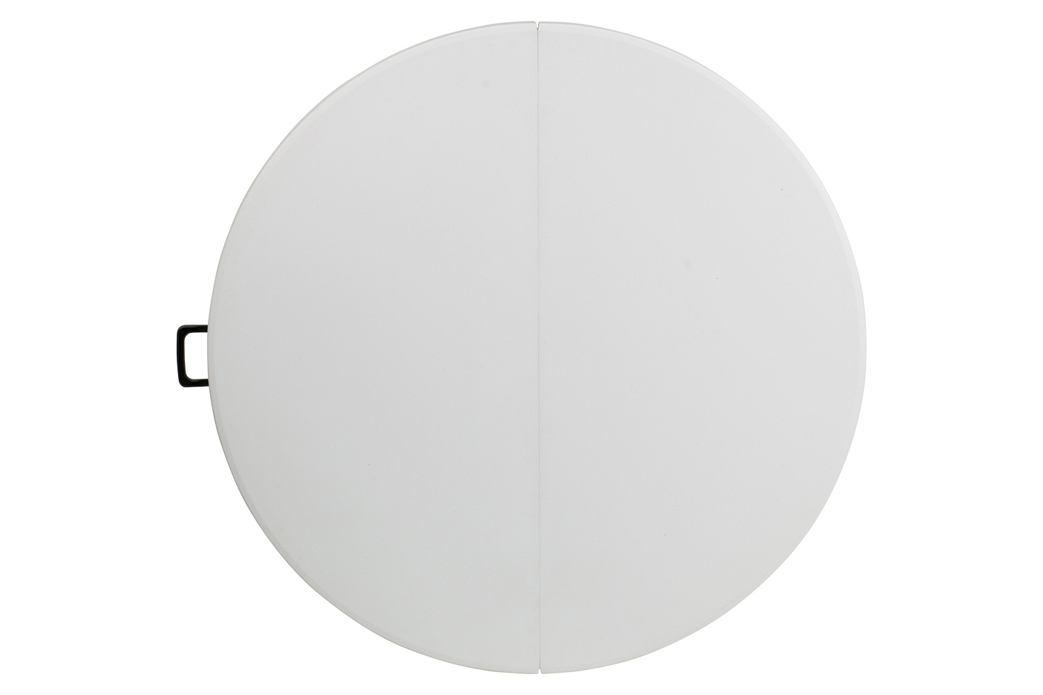 BLNK - Freeman Round Bi-Fold Granite White Plastic Banquet and Event Folding Table with Carrying Handle