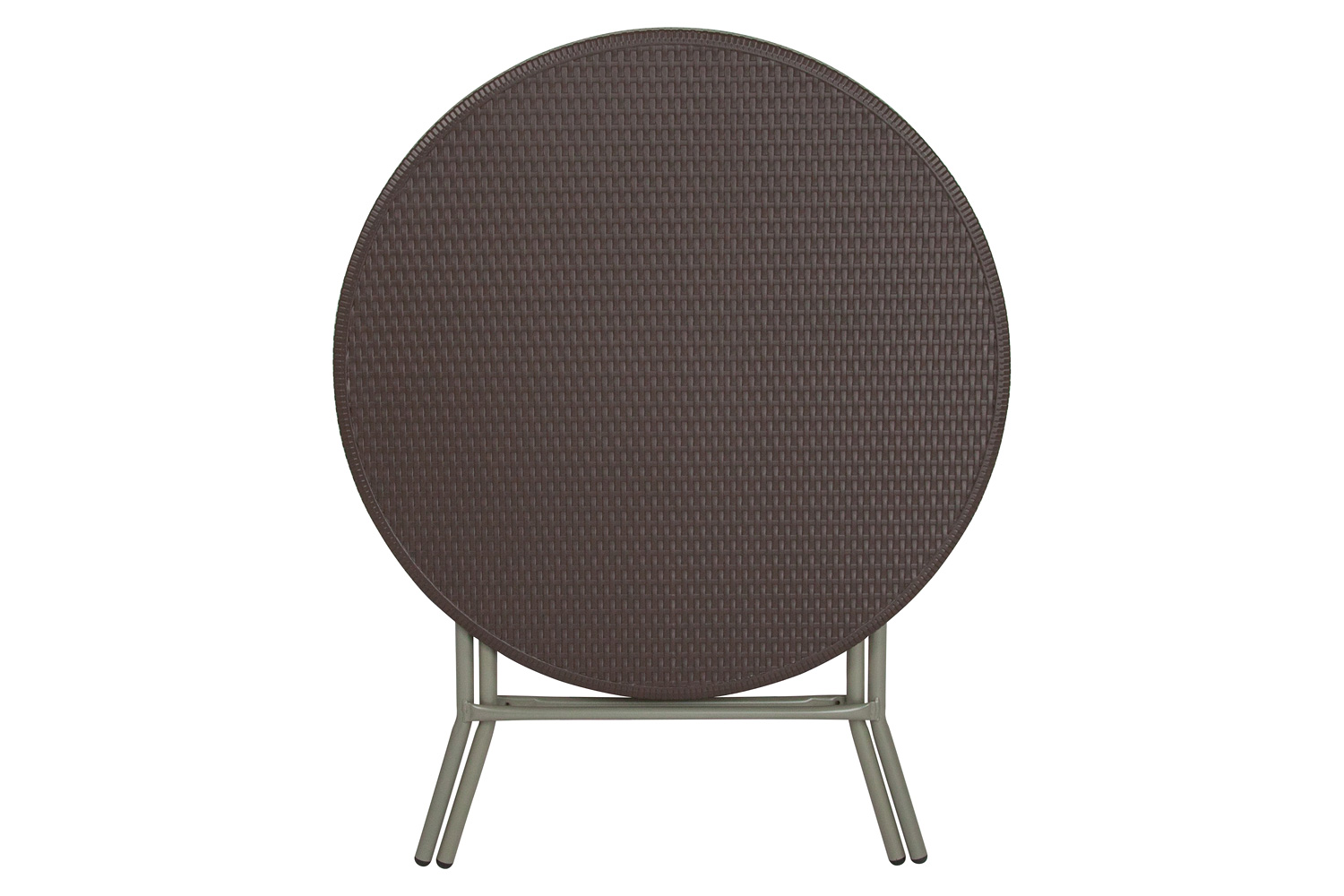 BLNK - Trellis Round Brown Rattan Plastic Folding Table