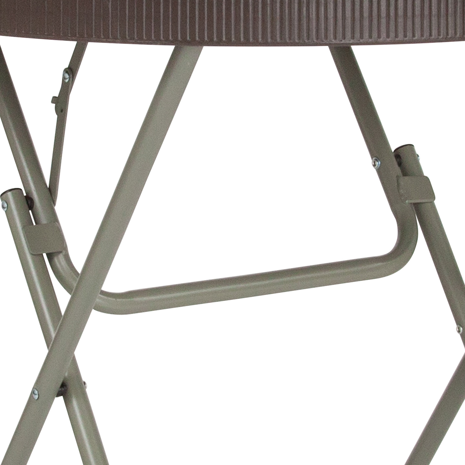BLNK - Trellis Round Brown Rattan Plastic Folding Table