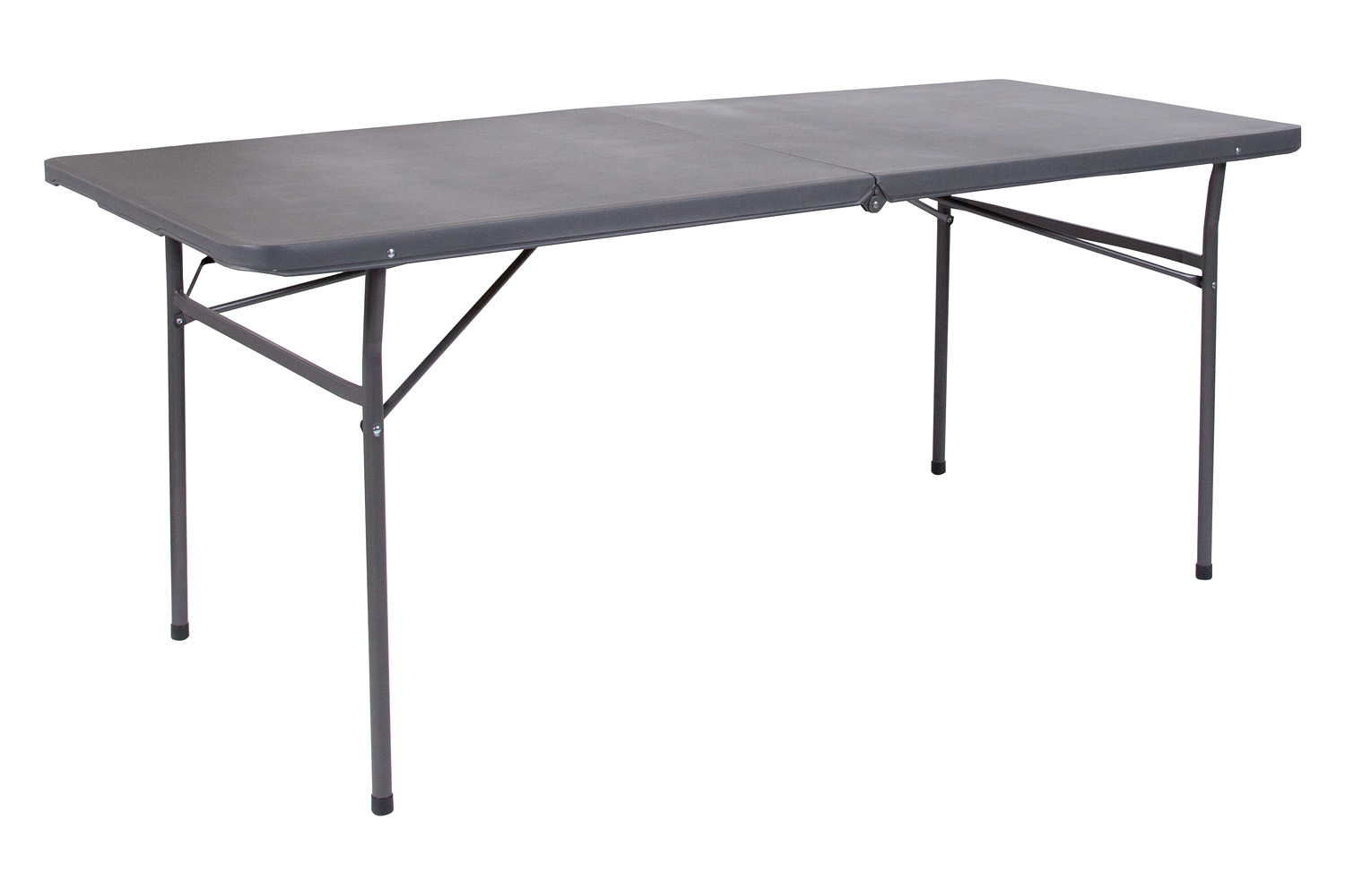 BLNK Elijah Plastic Folding Table with Carrying Handle - Dark Gray